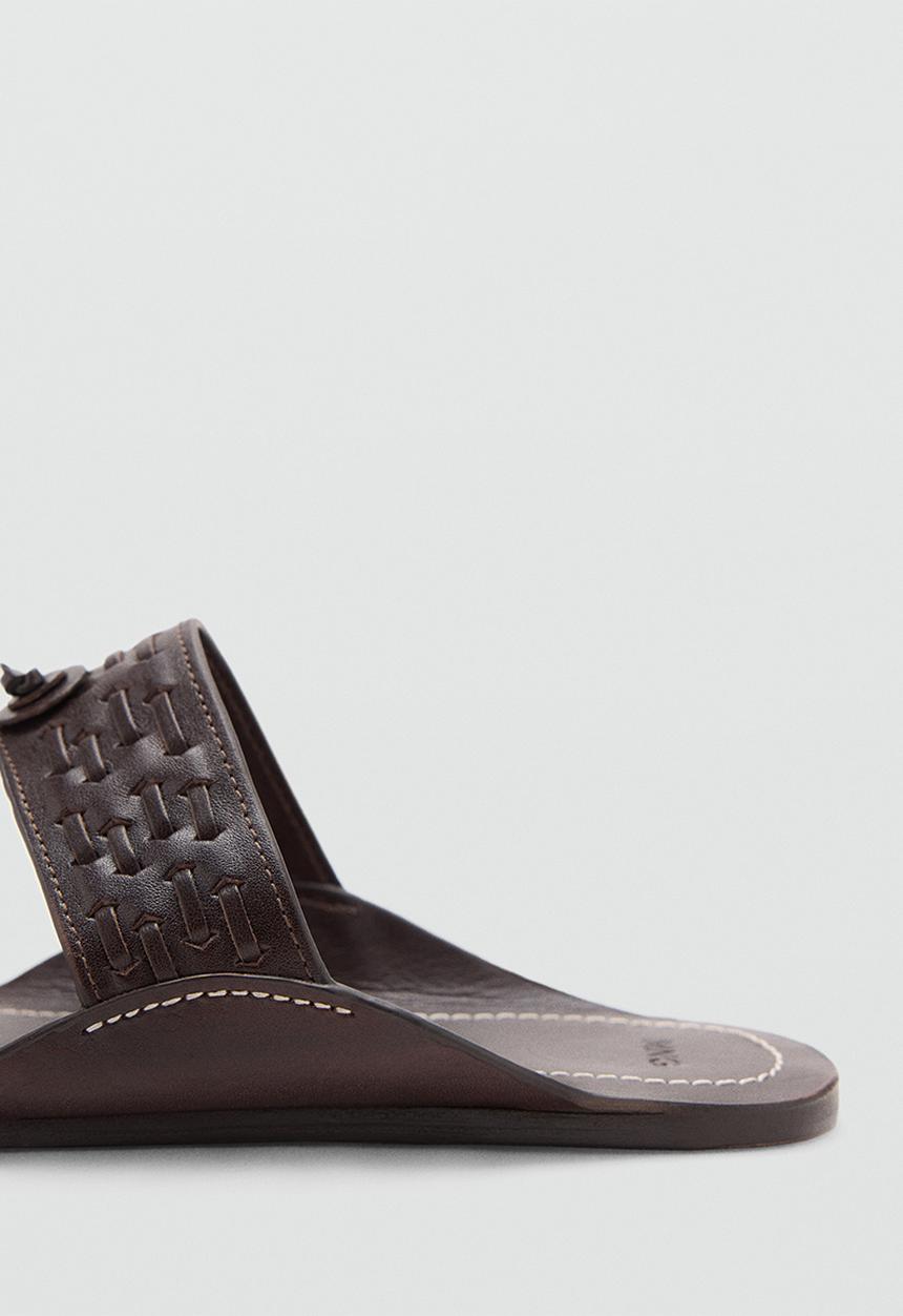 MANGO - India toe post slide - dark brown