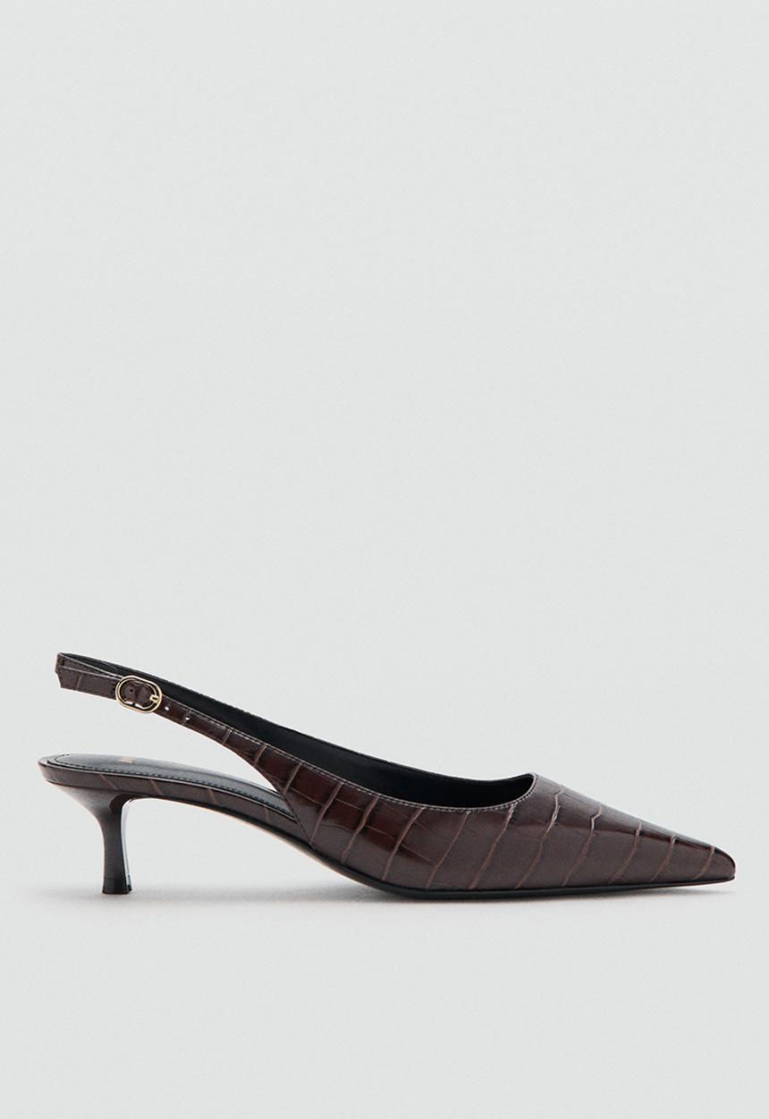 MANGO - Monaco slingback kitten heel - dark red