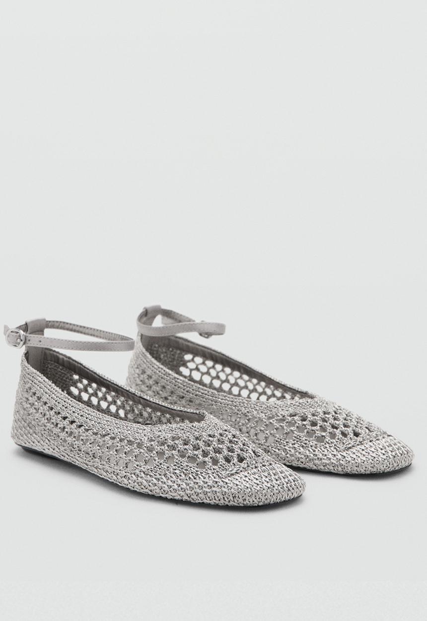 MANGO - Clo ankle strap pump - silver