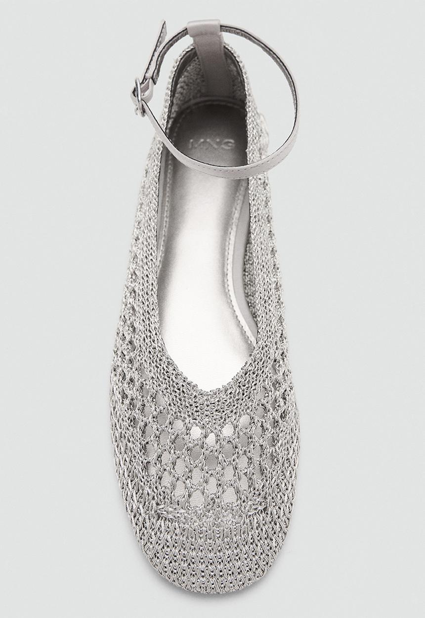 MANGO - Clo ankle strap pump - silver