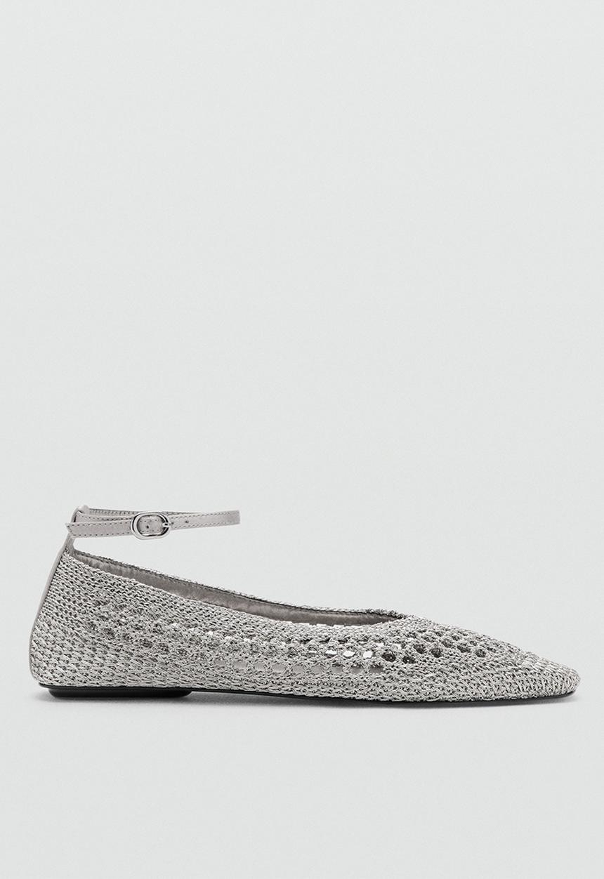 MANGO - Clo ankle strap pump - silver