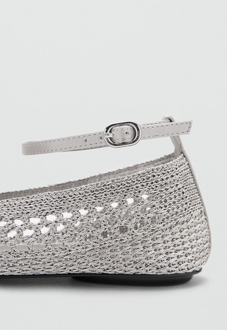 MANGO - Clo ankle strap pump - silver