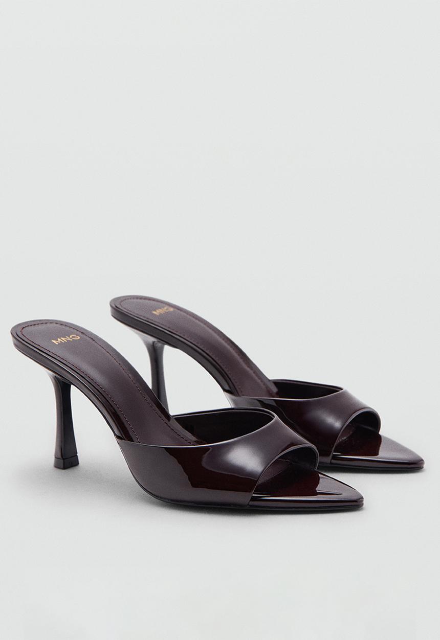MANGO - Pepygr pointed sandal heel - dark red