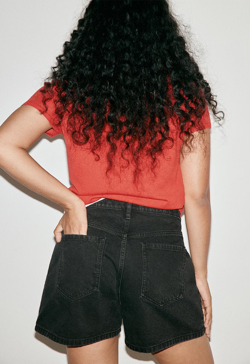 MANGO - Plus shorts zoey - black denim