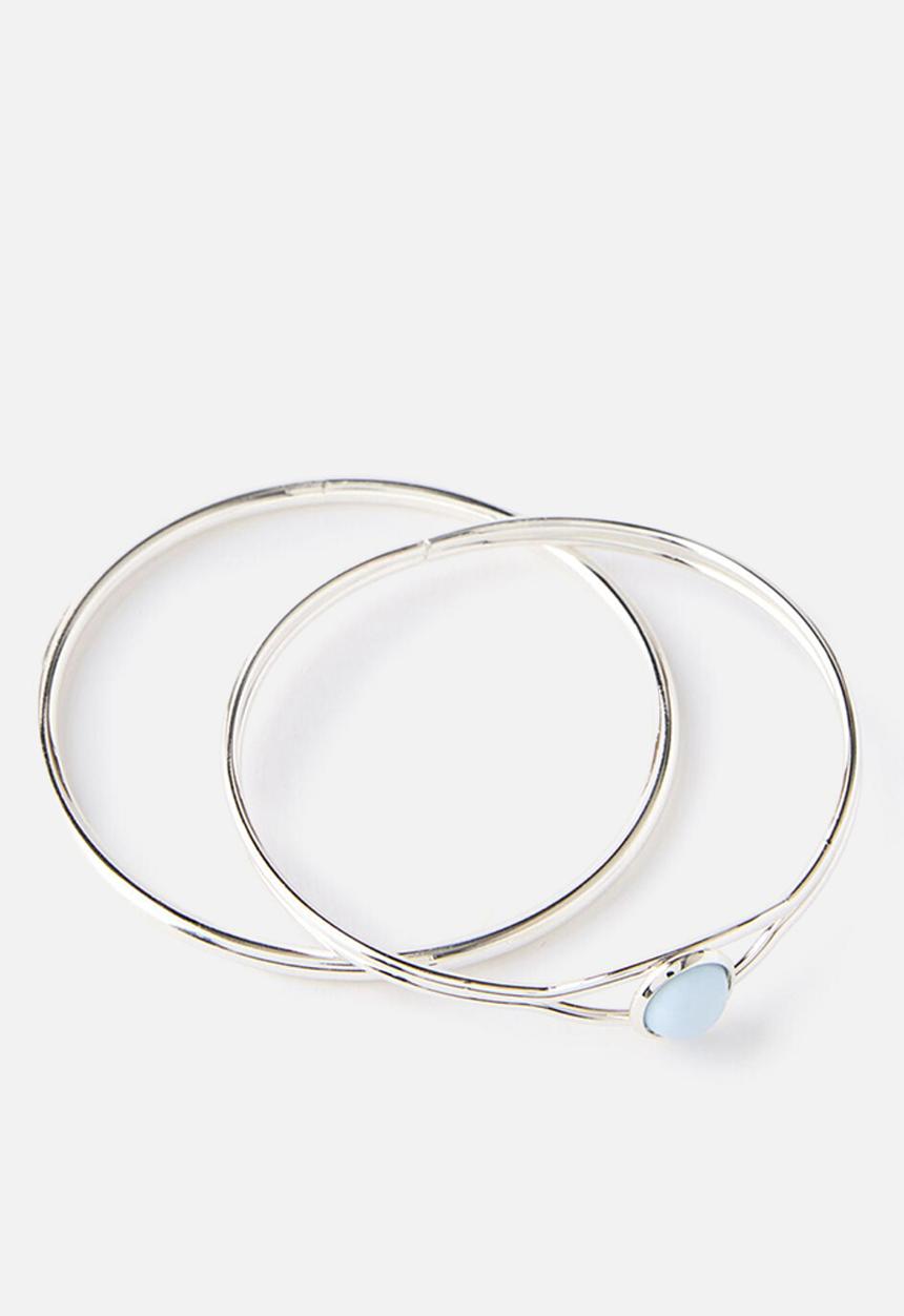 Rubi - Multipack Bracelet -Up Silver Round Bar Blue
