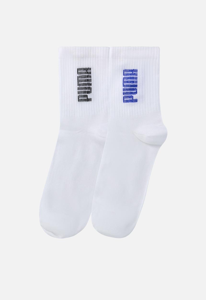 PUMA - Rib Logo Crew Sock 2pk- White/Ass