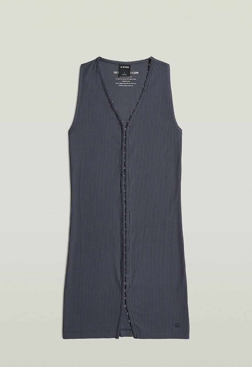 G-STAR - Hook & eye slim rib r t dress wmn - petrol
