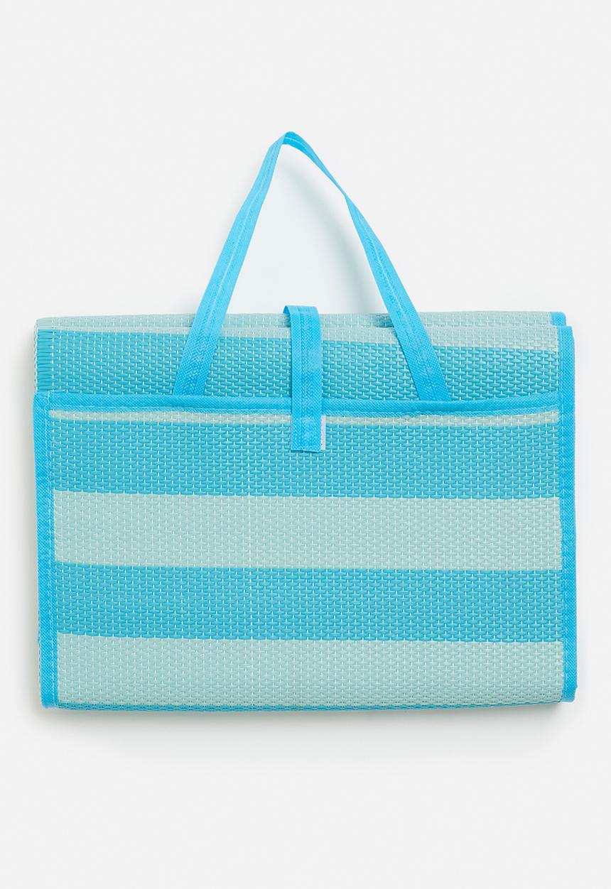 H&S - Stripe folded beach mat - Turq