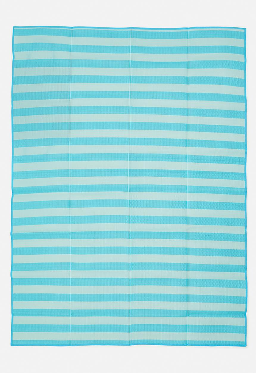 H&S - Stripe folded beach mat - Turq