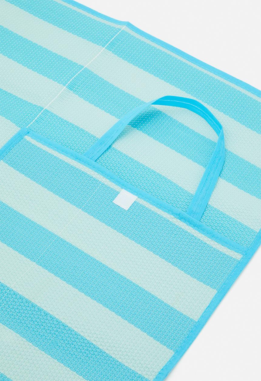 H&S - Stripe folded beach mat - Turq
