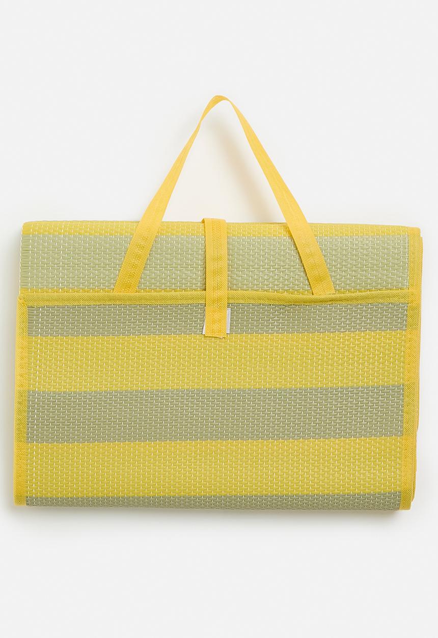 H&S - Stripe folded beach mat - yellow