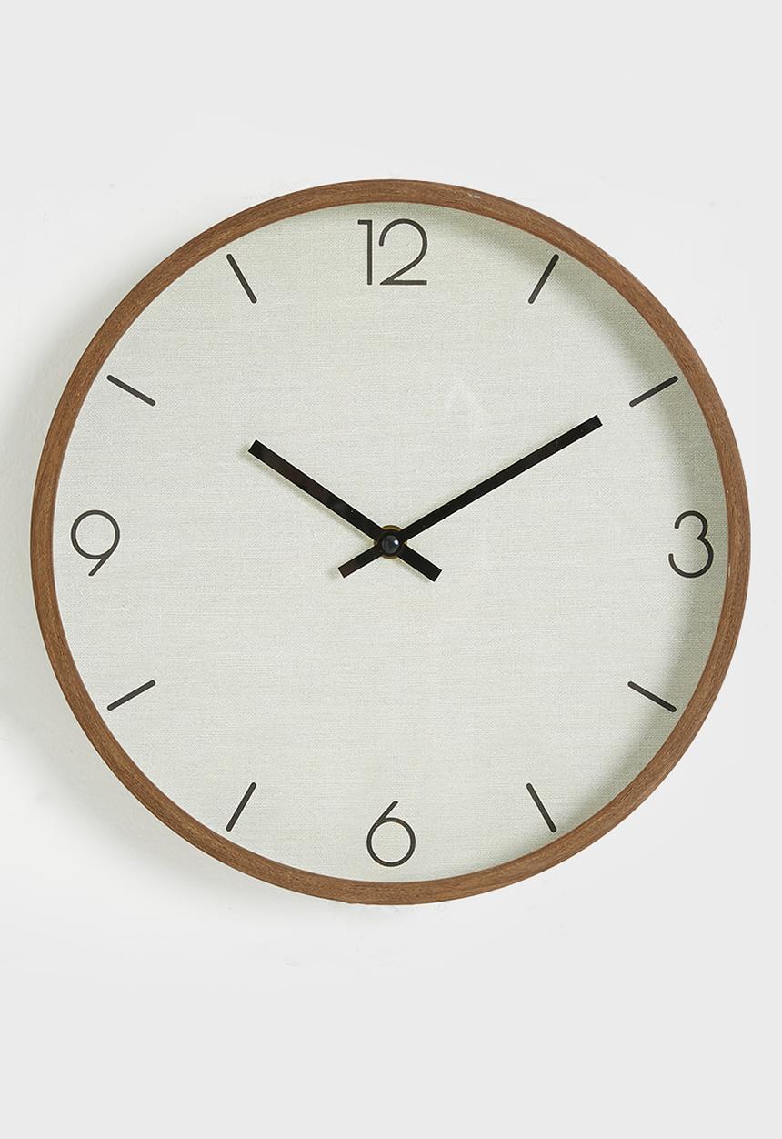 H&S - Cosmo wall clock - White & Natural