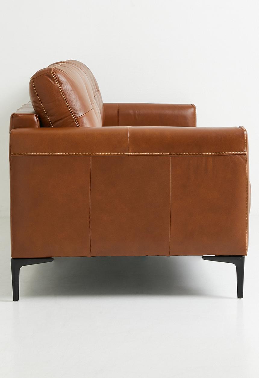 Sixth Floor - Vera Genuine Leather 3 Seater Sofa - Tan
