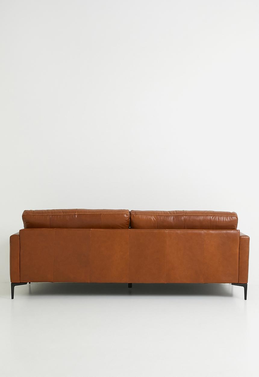 Sixth Floor - Vera Genuine Leather 3 Seater Sofa - Tan