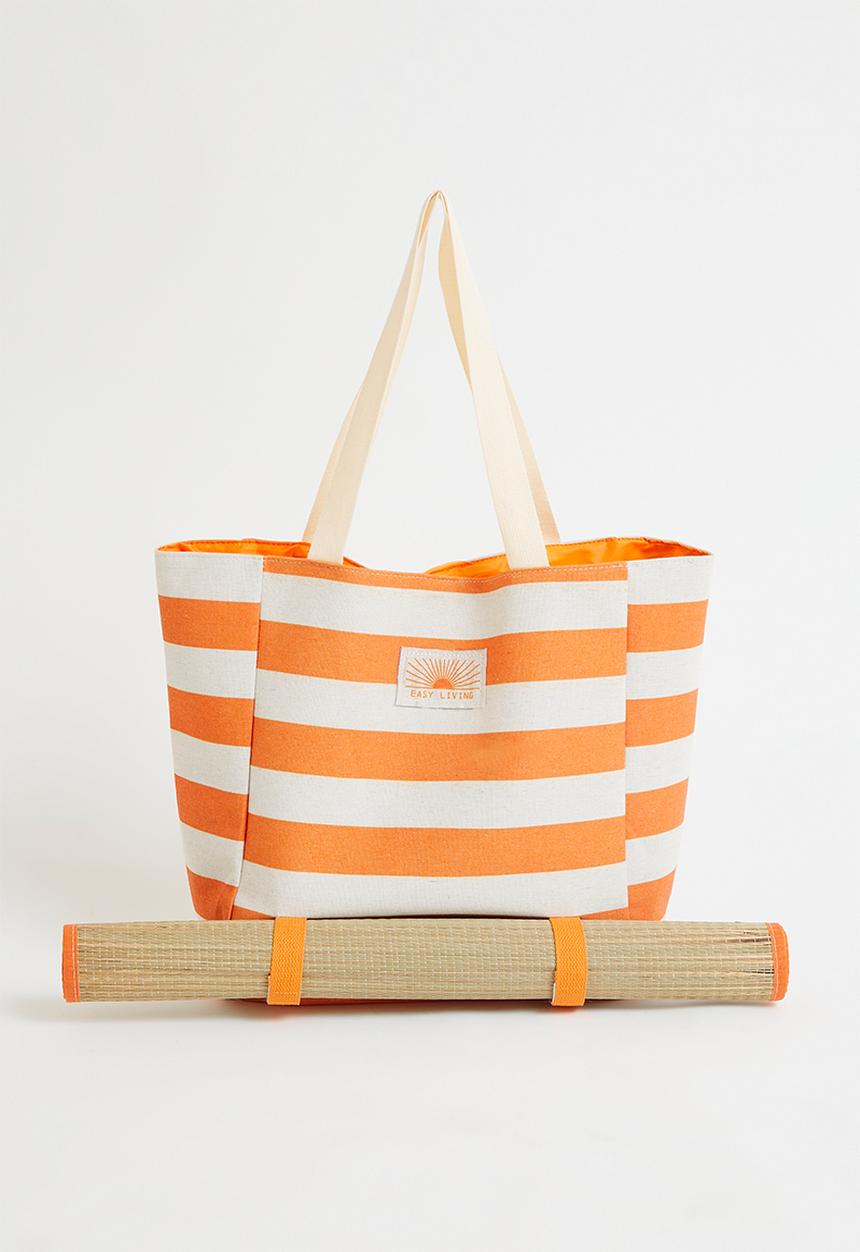 H&S - Stripe beach bag - Orange