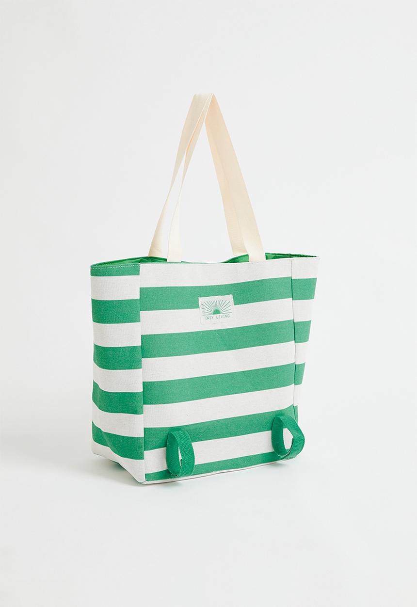 H&S - Stripe beach bag - Green