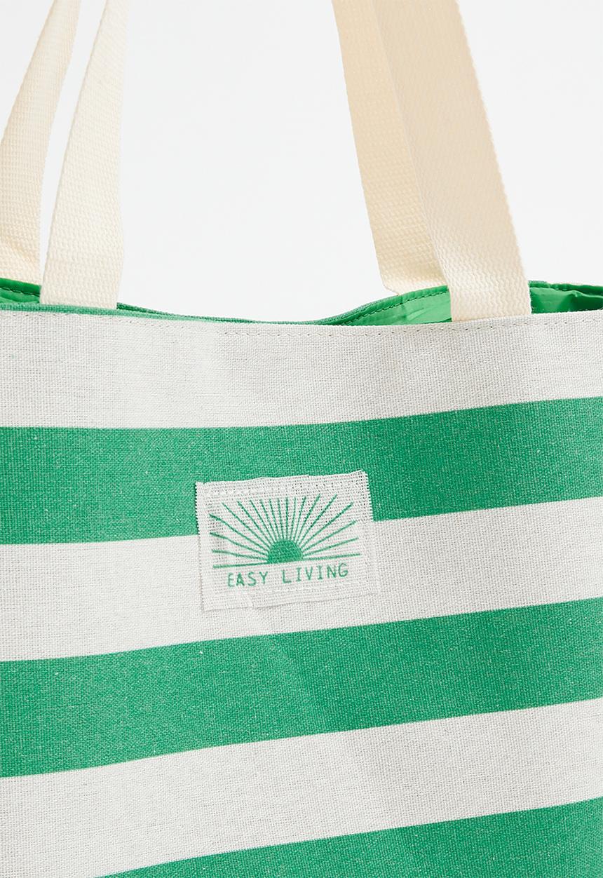 H&S - Stripe beach bag - Green