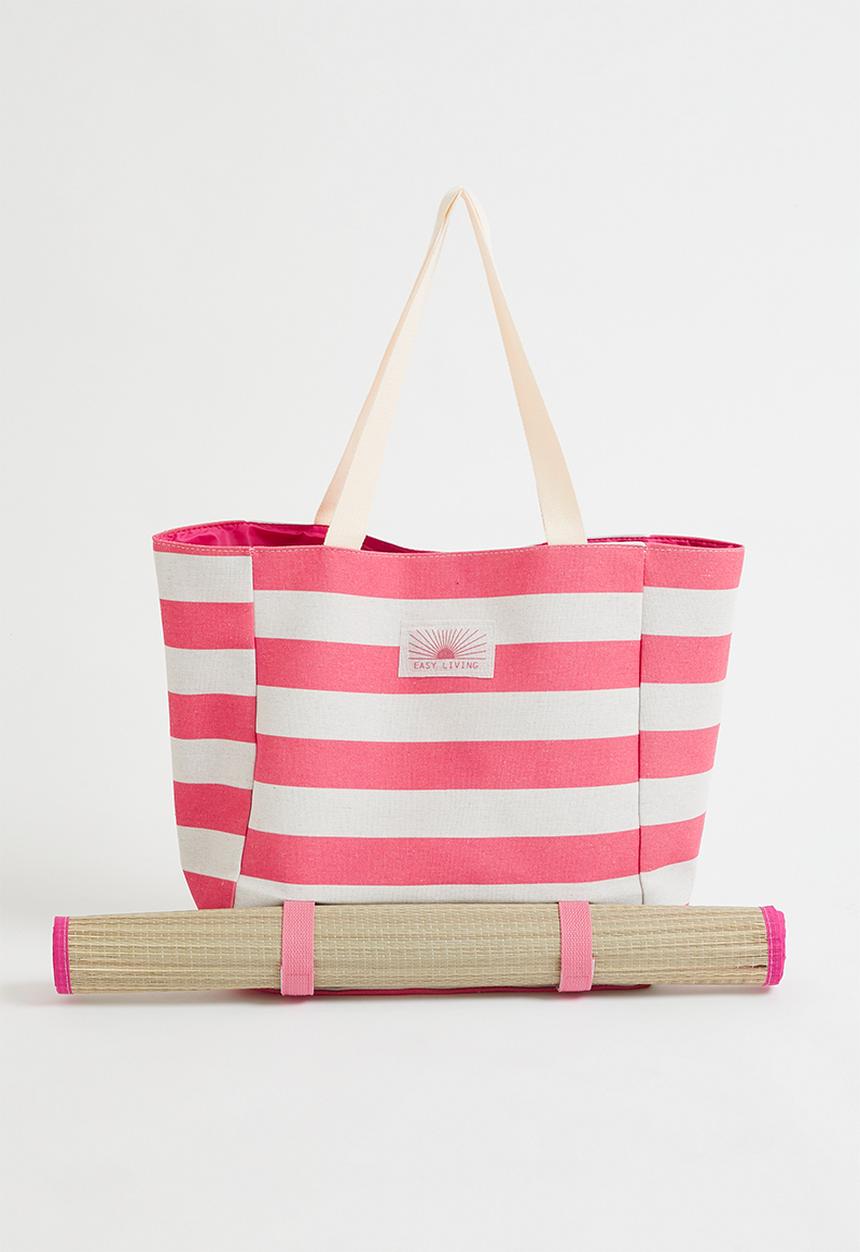 H&S - Stripe beach bag - Pink