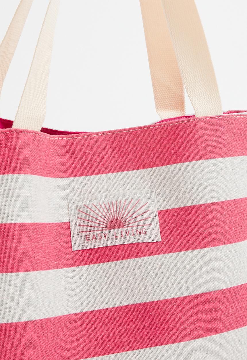 H&S - Stripe beach bag - Pink