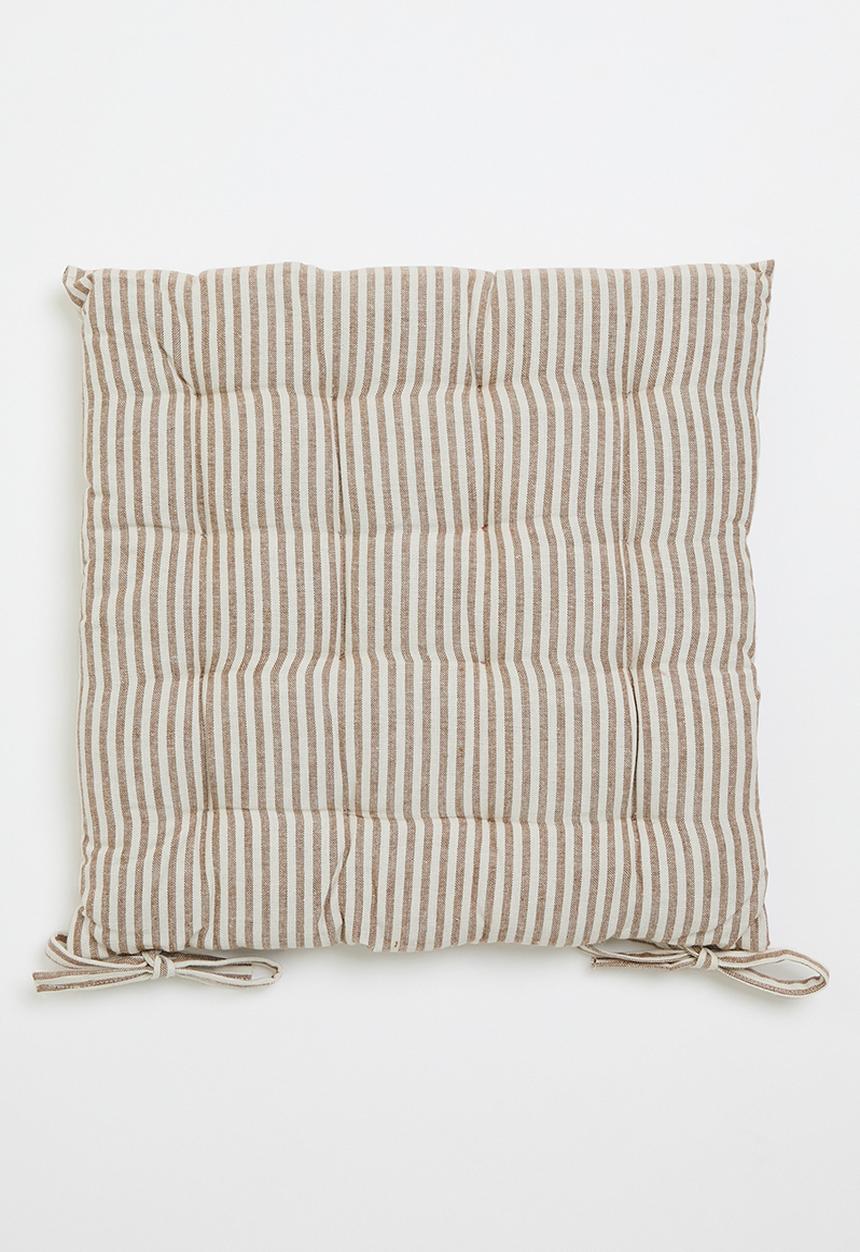 H&S - Outdoor Stripe chairpad set of 2 - Brown