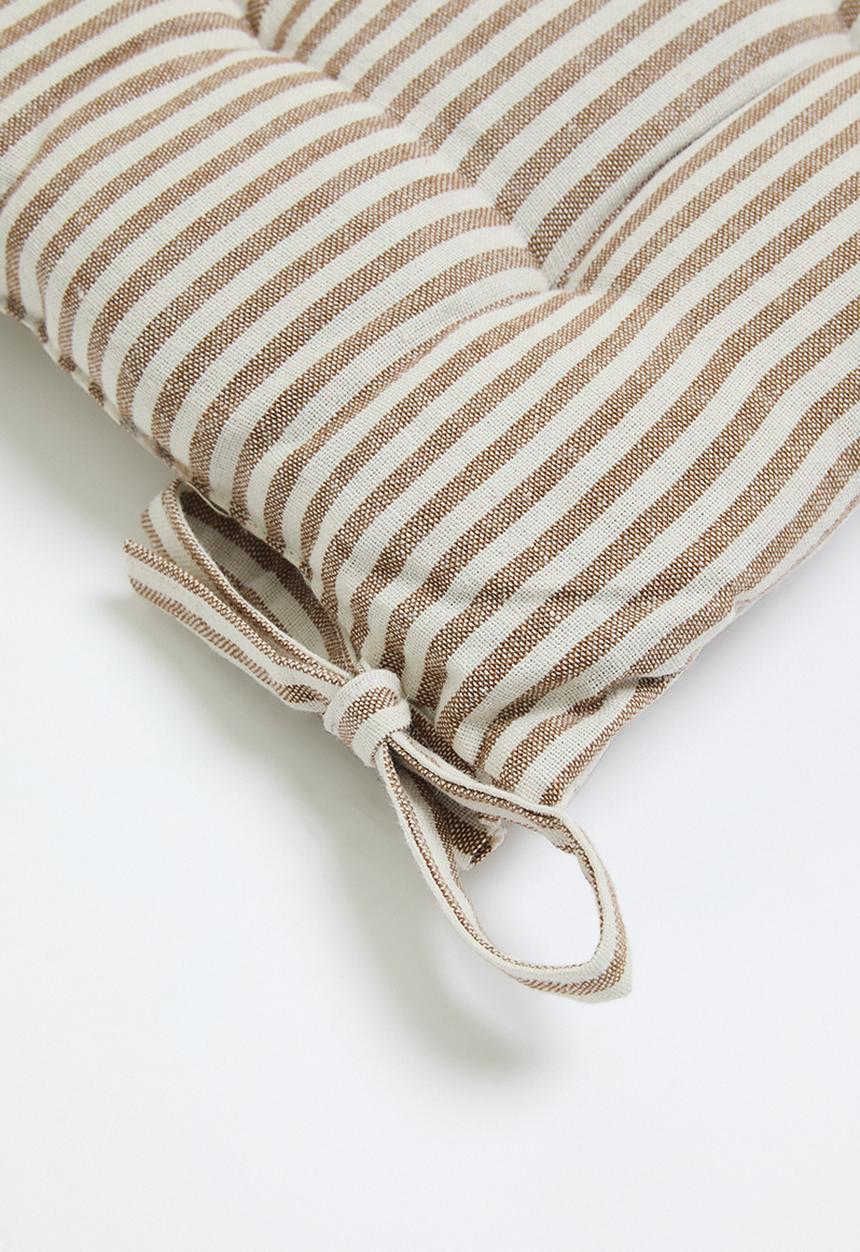 H&S - Outdoor Stripe chairpad set of 2 - Brown