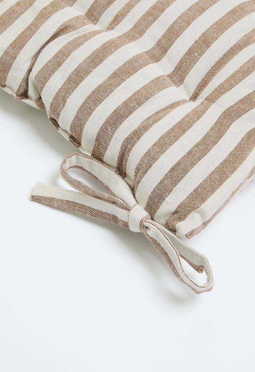 H&S - Outdoor Stripe chairpad set of 2 - Brown