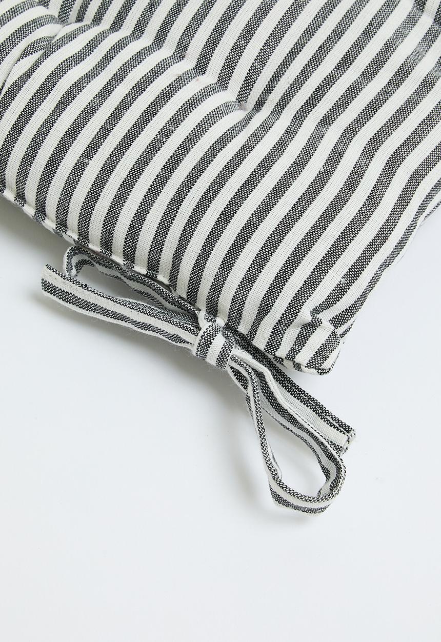 H&S - Outdoor Stripe chairpad set of 2 - Black