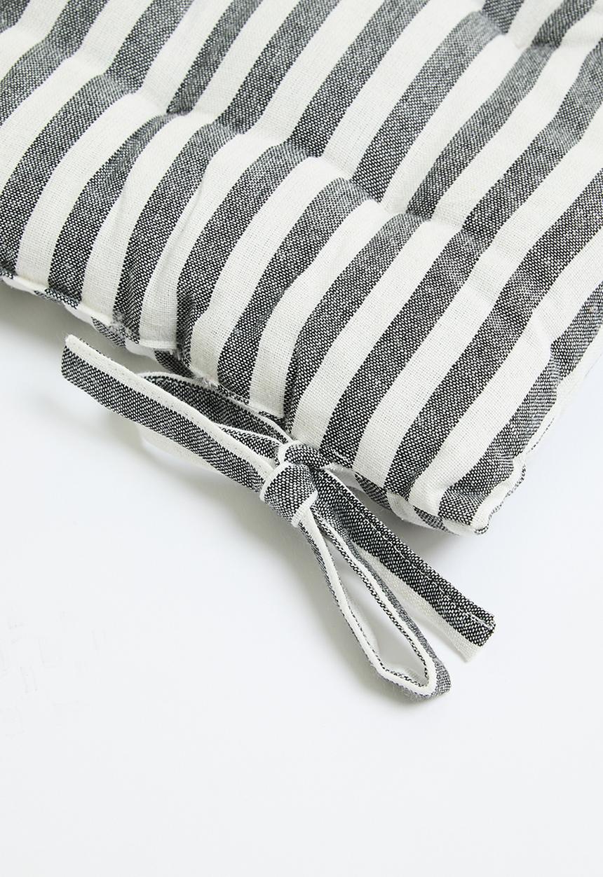 H&S - Outdoor Stripe chairpad set of 2 - Black