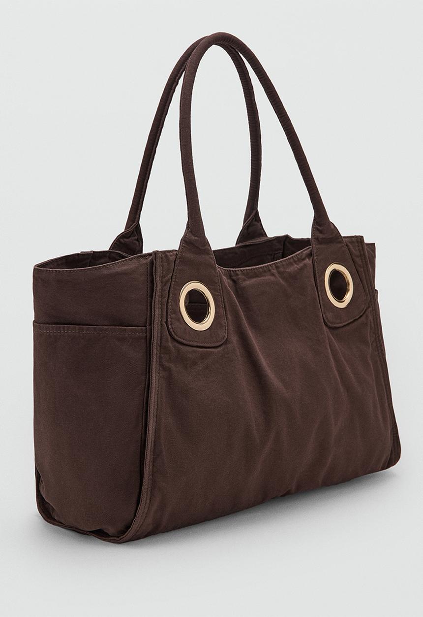 MANGO - Teral Tote Bag - Dark Brown