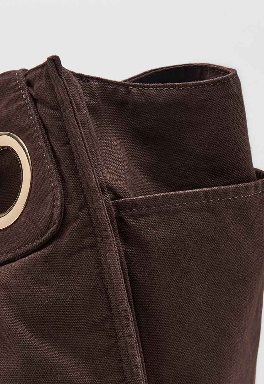 MANGO - Teral Tote Bag - Dark Brown