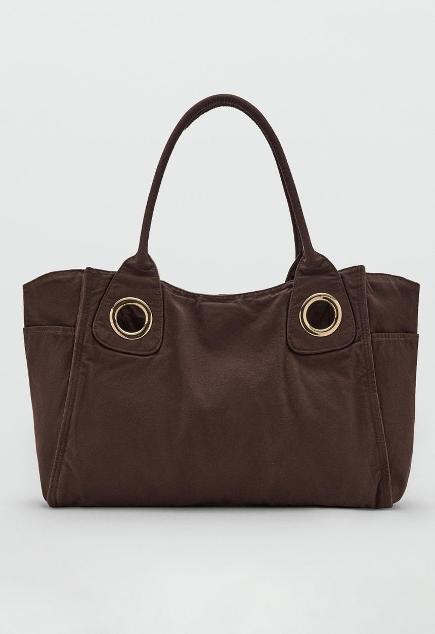 MANGO - Teral Tote Bag - Dark Brown
