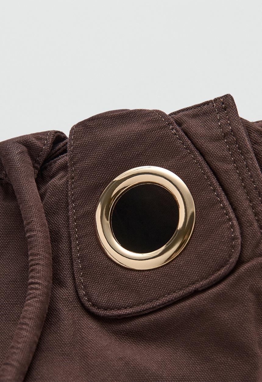 MANGO - Teral Tote Bag - Dark Brown