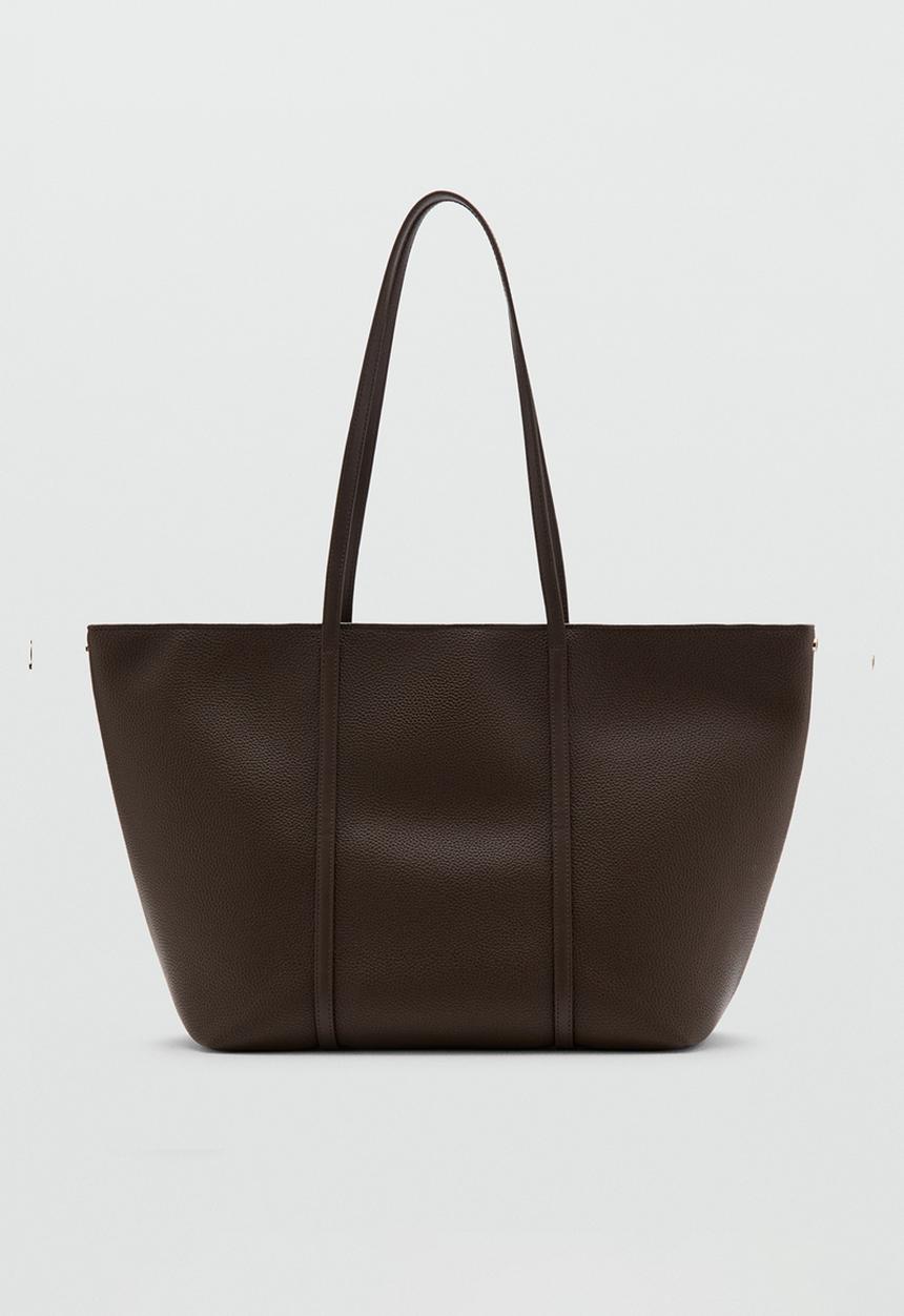 MANGO - Josefa Tote Bag - Dark Brown