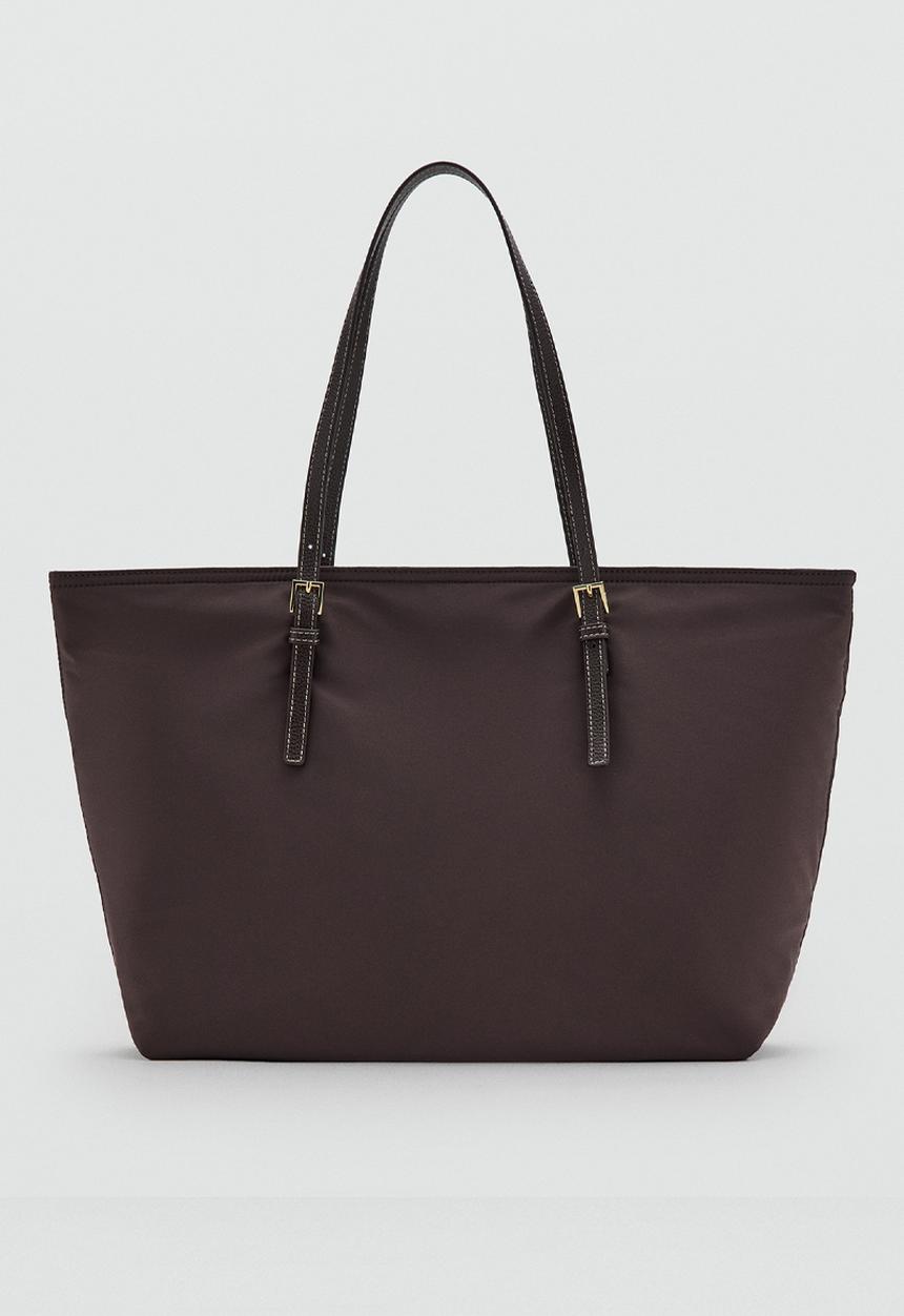 MANGO - Sand Tote Bag - Dark Brown