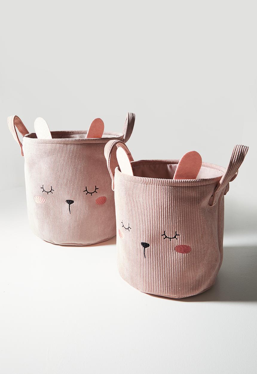 H&S - Cat storage basket set of 2 - Pink