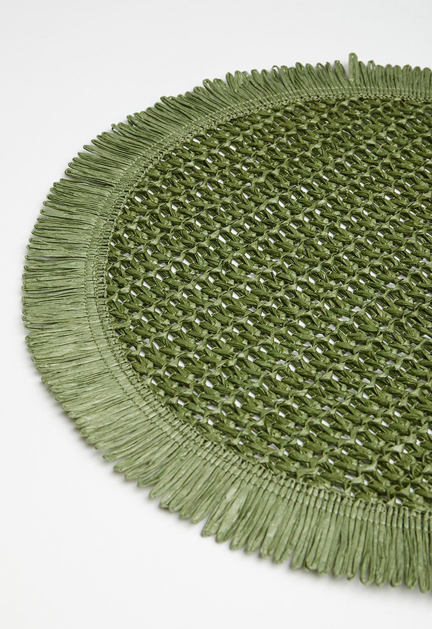 Excellent Houseware - Frilo placemat set of 4 - Olive