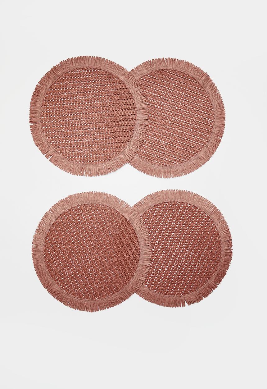 Excellent Houseware - Frilo placemat set of 4 - Blush