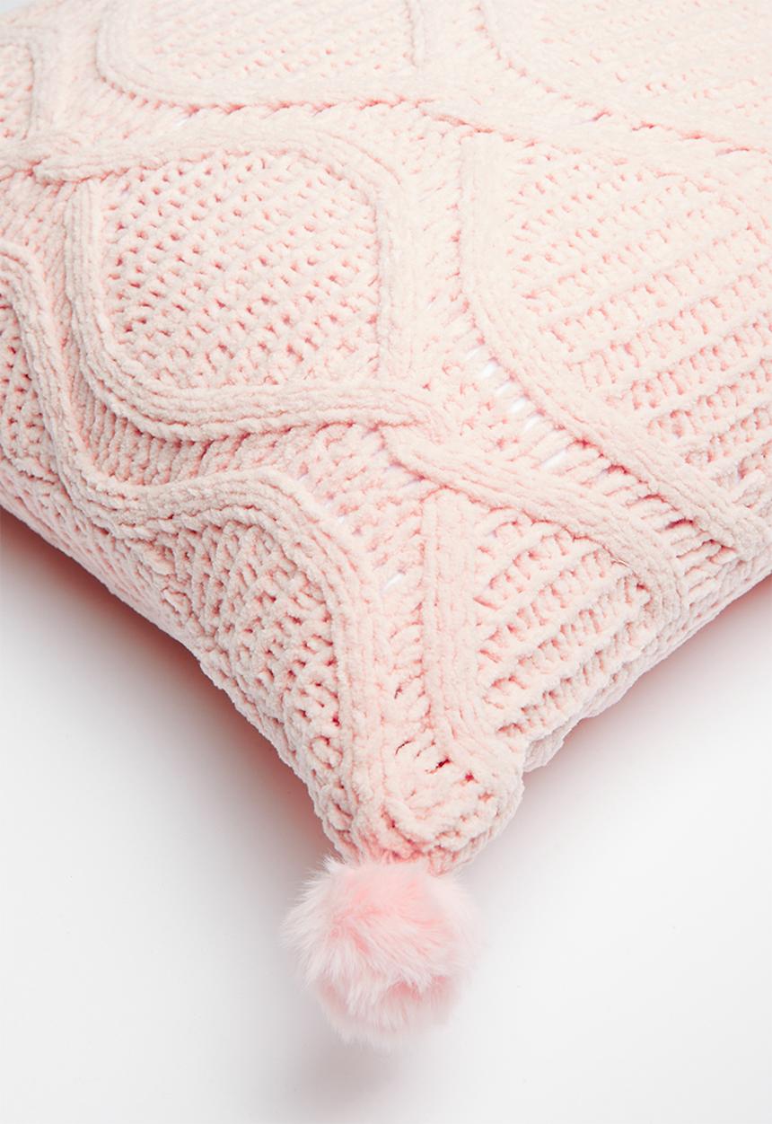 Pop Candy - Cable knit cushion - pink