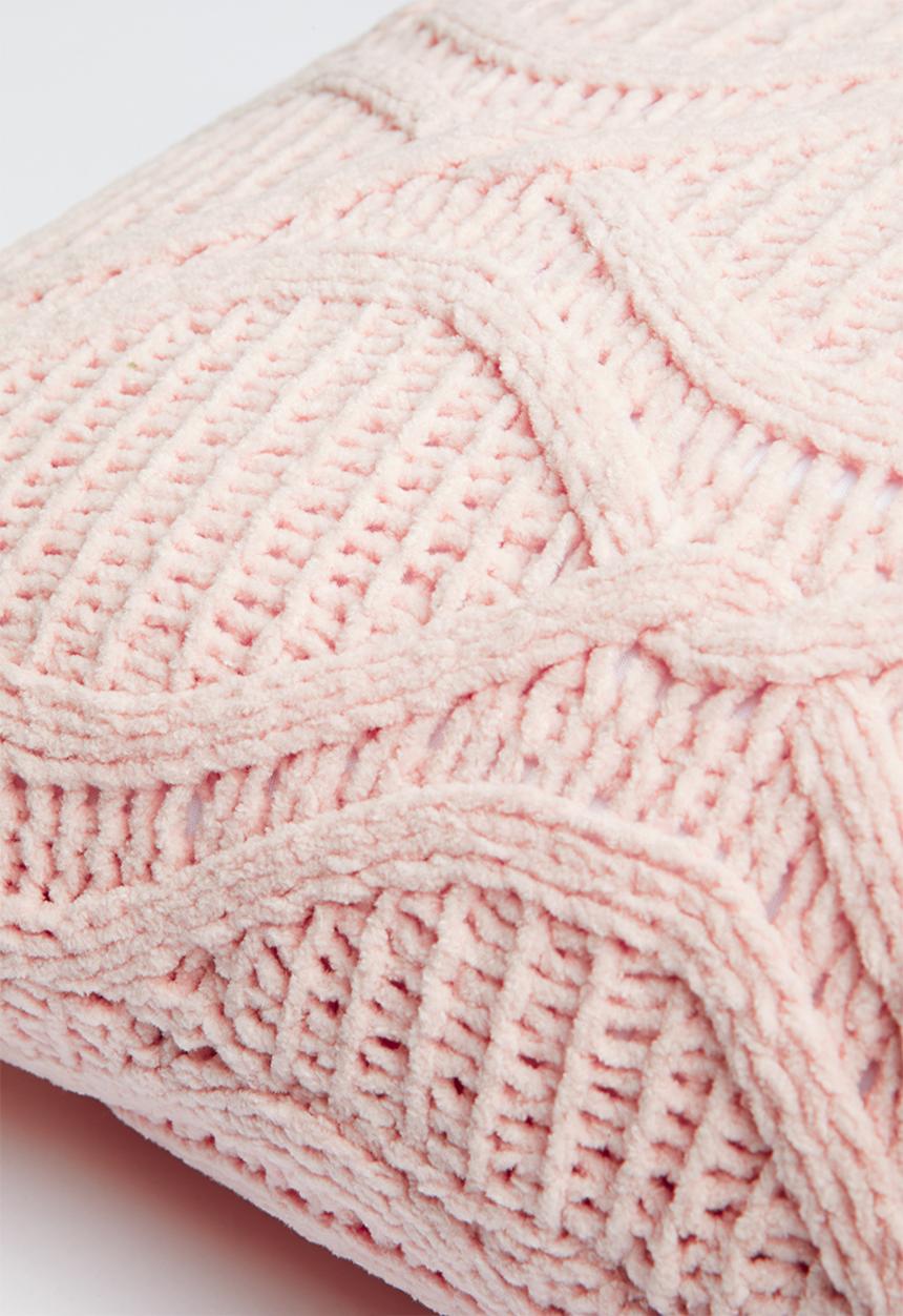 Pop Candy - Cable knit cushion - pink