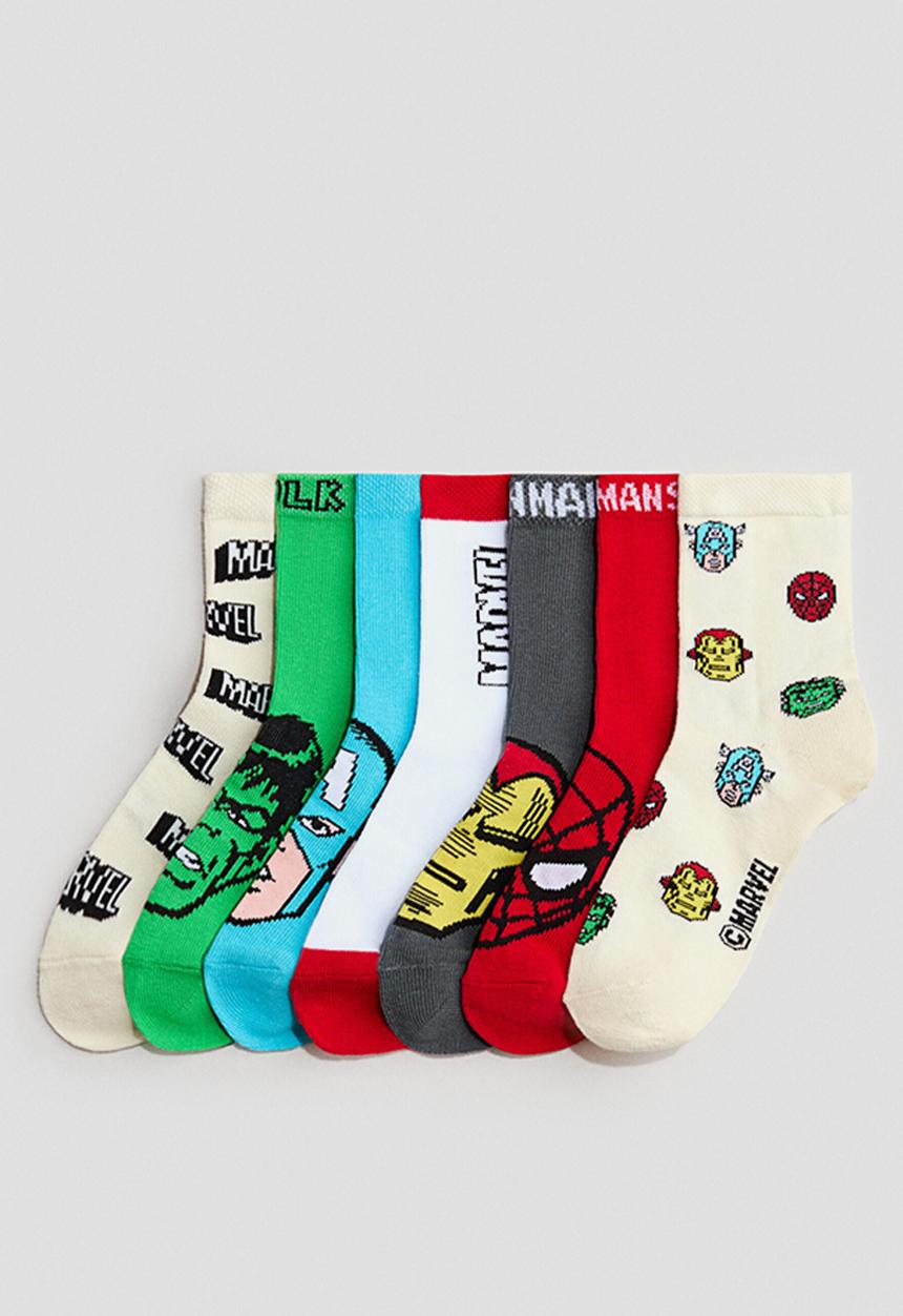 H&M - 7-Pack socks - cream/marvel comics