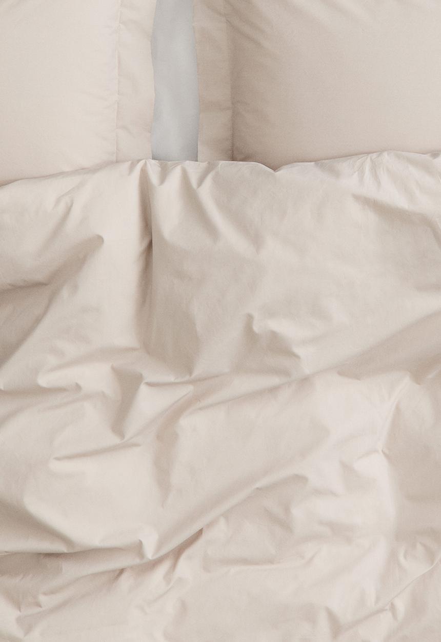 H&M - Double/king cotton percale duvet cover set - light mole