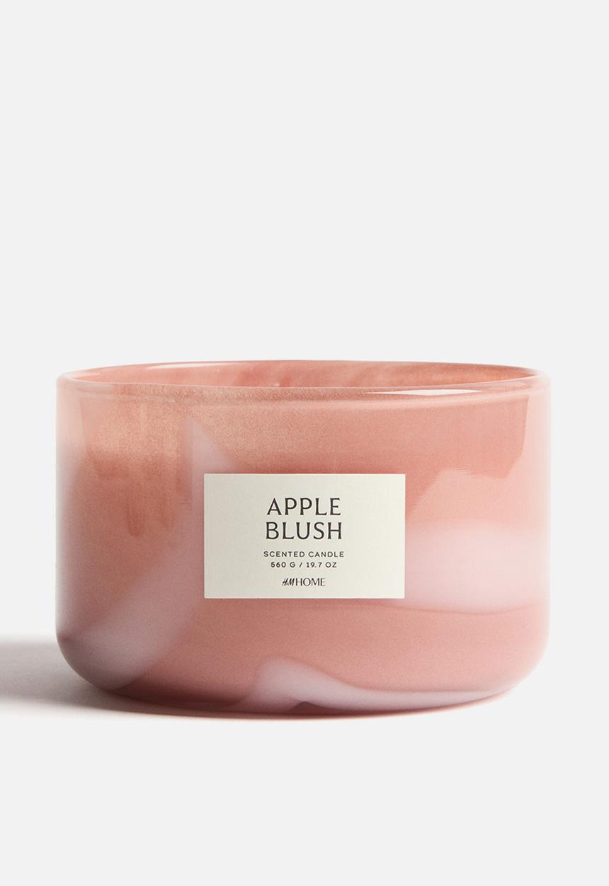 H&M - Large scented candle in glass holder - apple blush