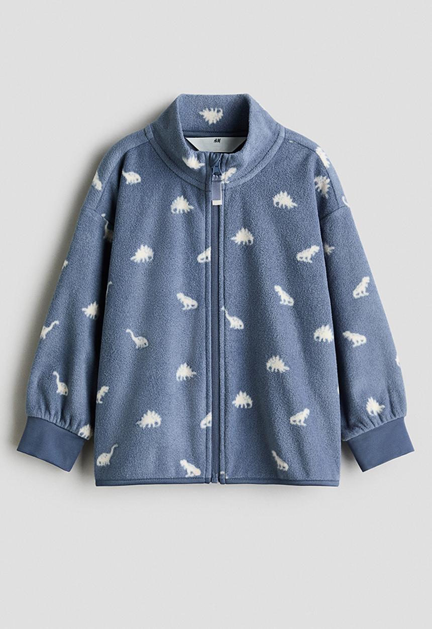 H&M - Fleece jacket - pigeon blue/dinosaurs