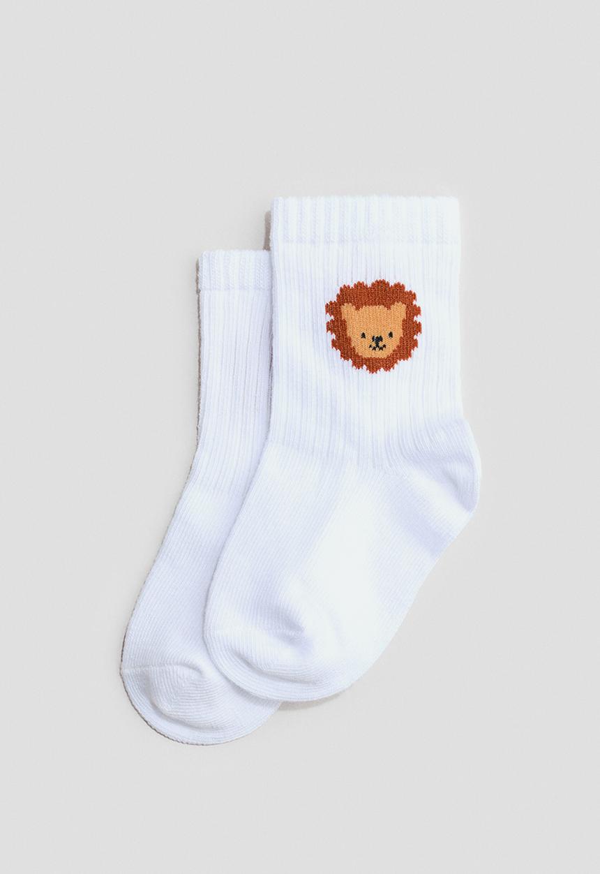 H&M - 3-Pack socks - beige/animals