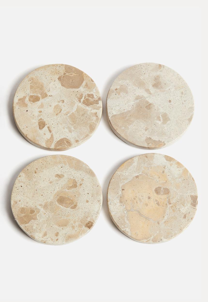H&M - 4-pack marble coasters - beige