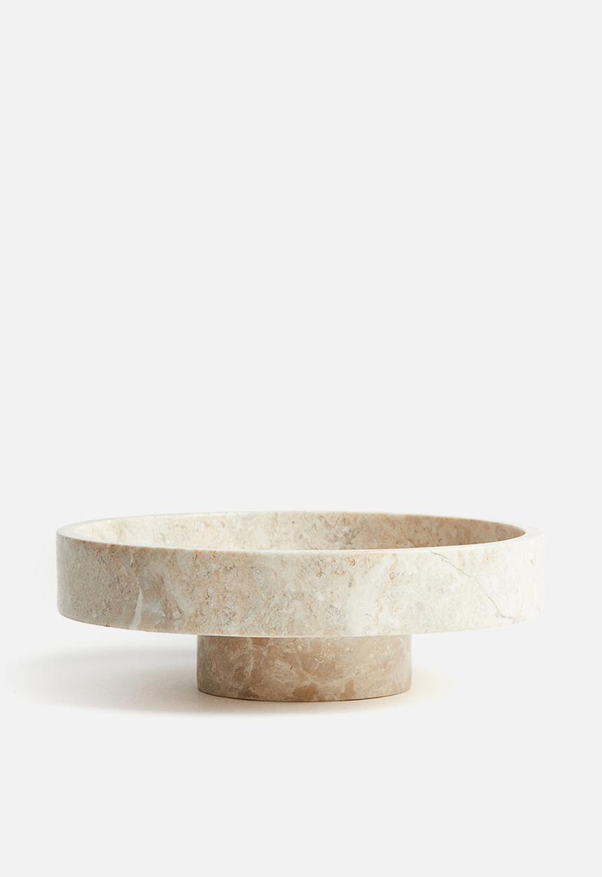 H&M - Footed marble serving bowl - beige