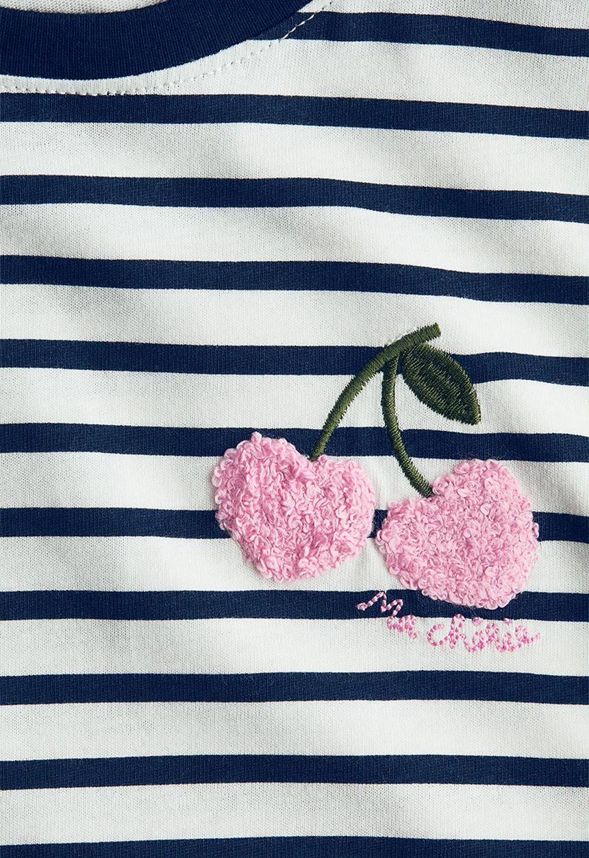 H&M - Motif-detail t-shirt - white/navy blue