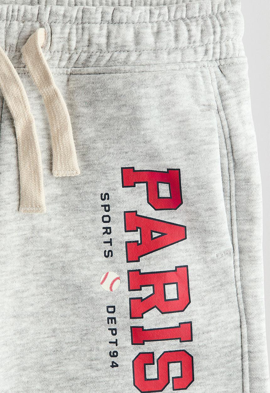 H&M - Embroidery-detail joggers - light grey marl/paris