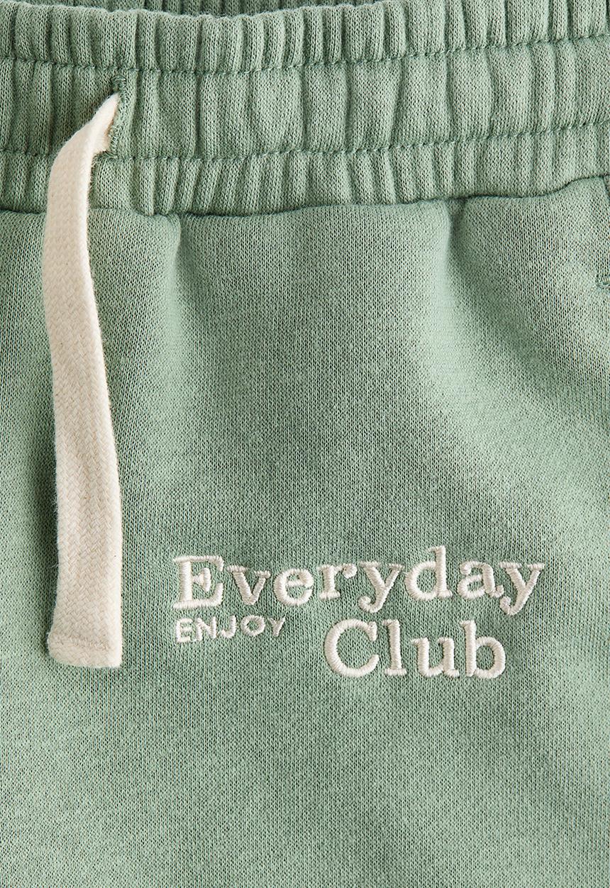 H&M - Embroidery-detail joggers - green/everyday club