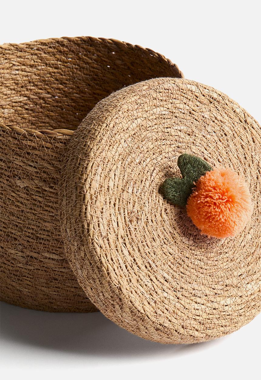 H&M - Pompom seagrass storage box - beige